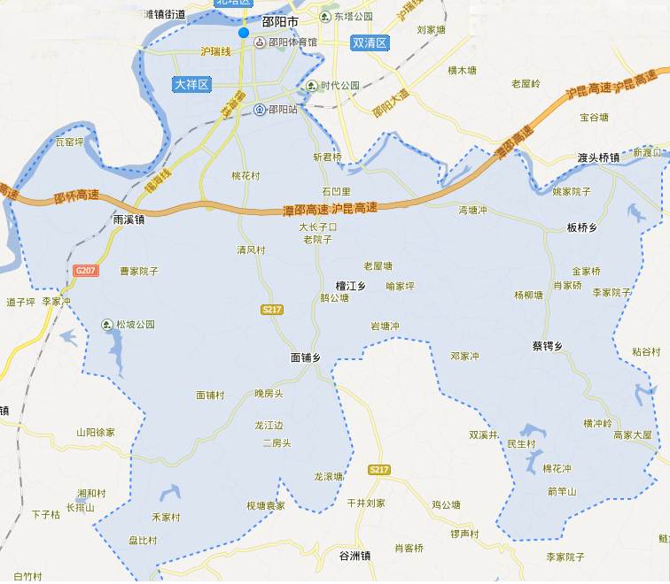 大祥区位于邵阳市区的西南部,是1997年10月市区行区划调整