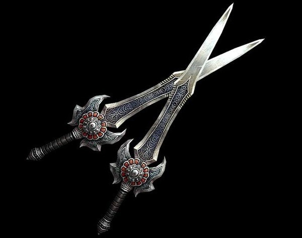 红星兵器谱:雌雄双股剑——内场竖幅     与曹操和孙权的佩剑相比