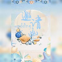 海洋系婚禮請(qǐng)柬模板